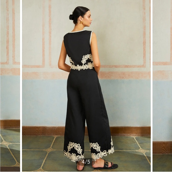 Commense Casual Embroidery Sleeveless Zipper Pants Set - Picture 5 of 10